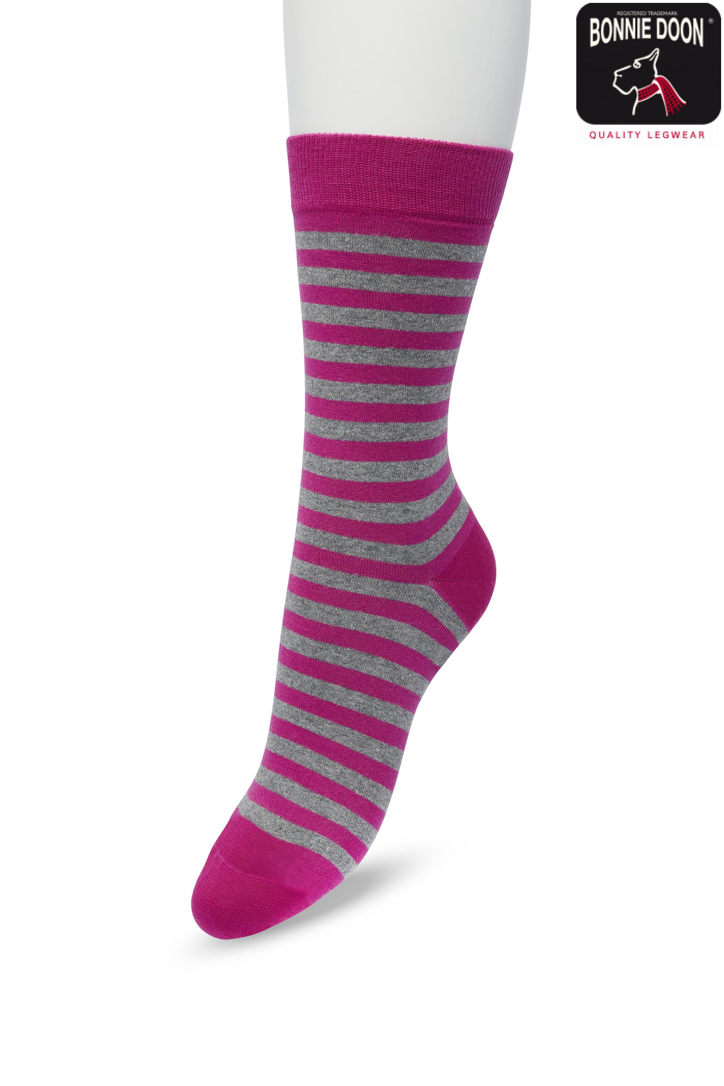 Basic Stripe Sock Rose violet
