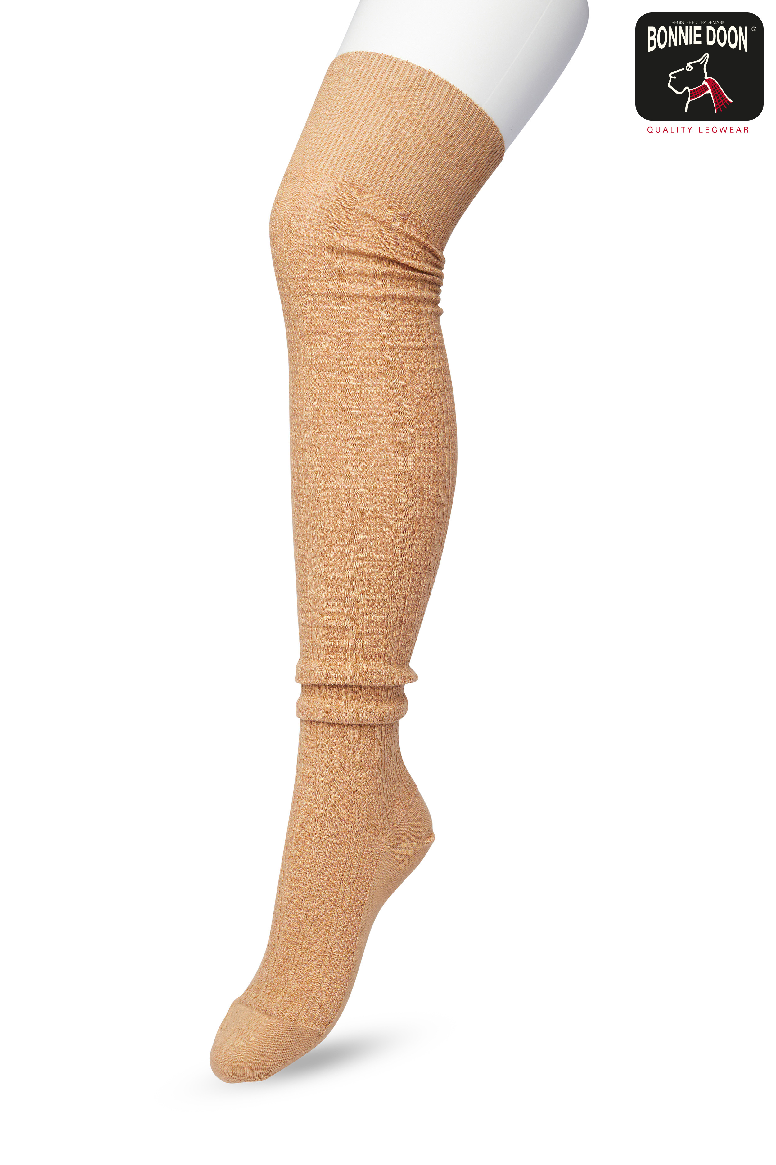 Classic Cable Over Knee Sock Macaroon