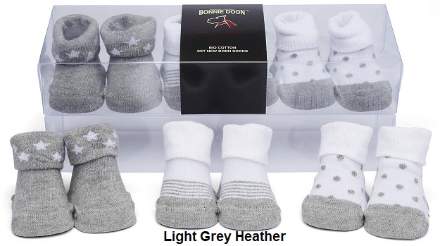 Newborn socks in Gift Box Light grey heather