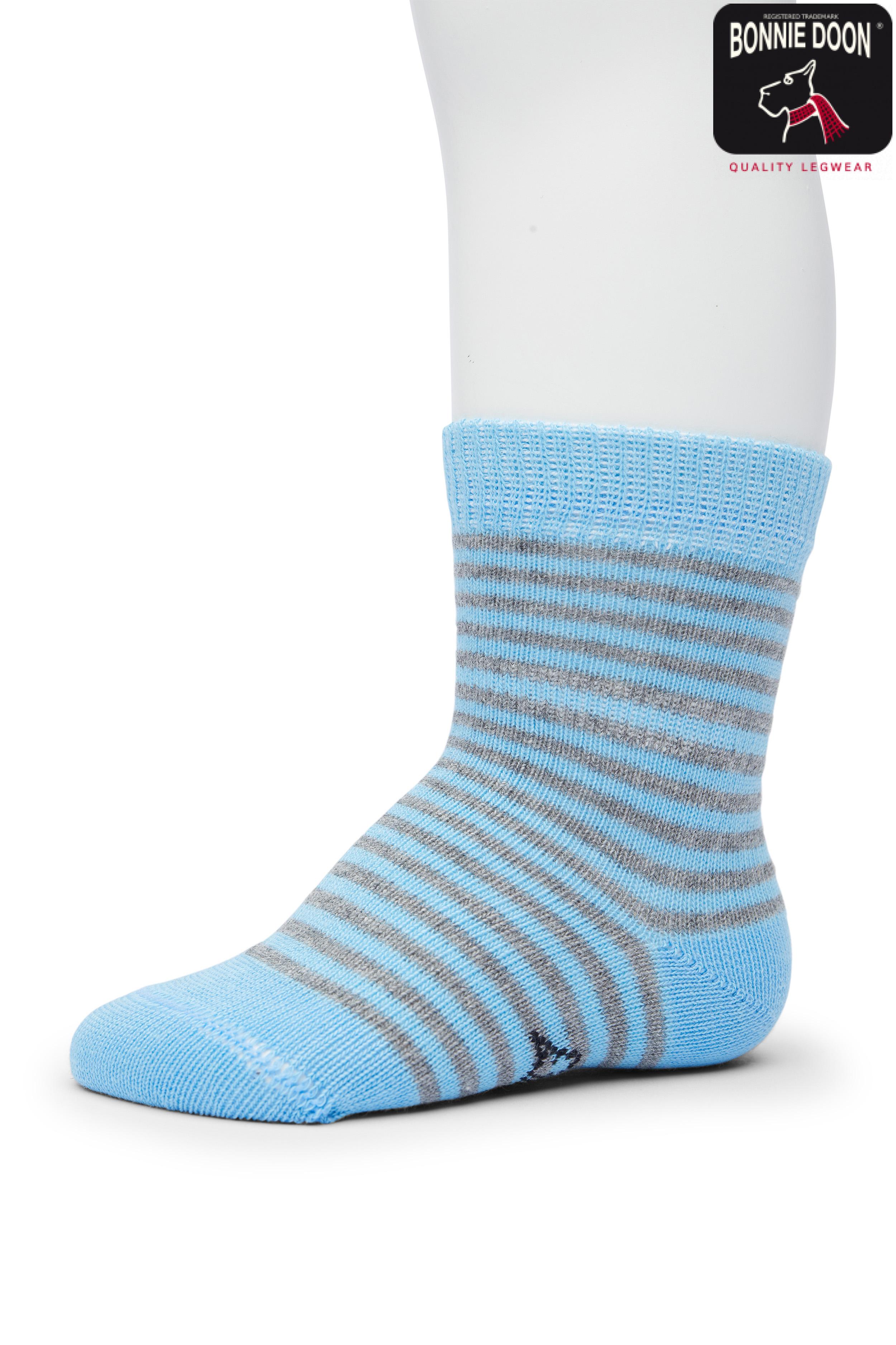 Basic Stripe sock Organic Delphinium blue