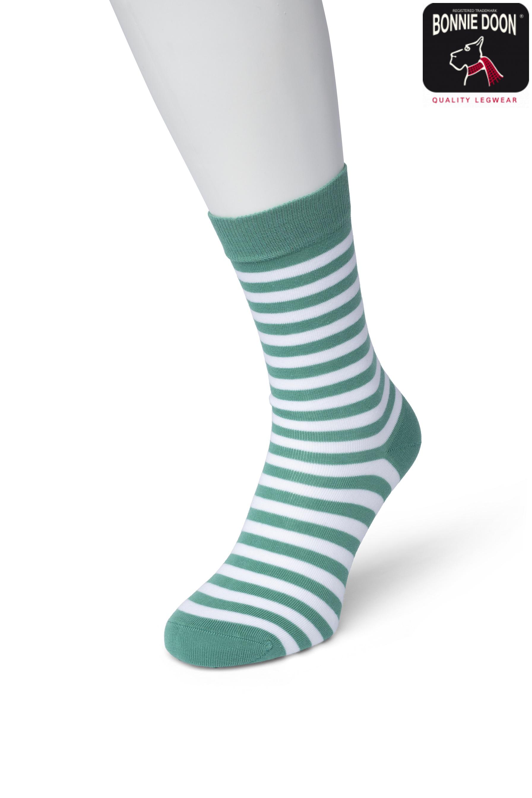 Basic Stripe Sock Misty green