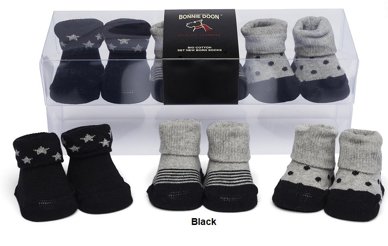 Newborn socks in Gift Box Black