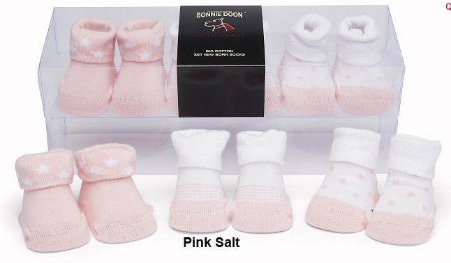 Newborn socks in Gift Box Pink salt