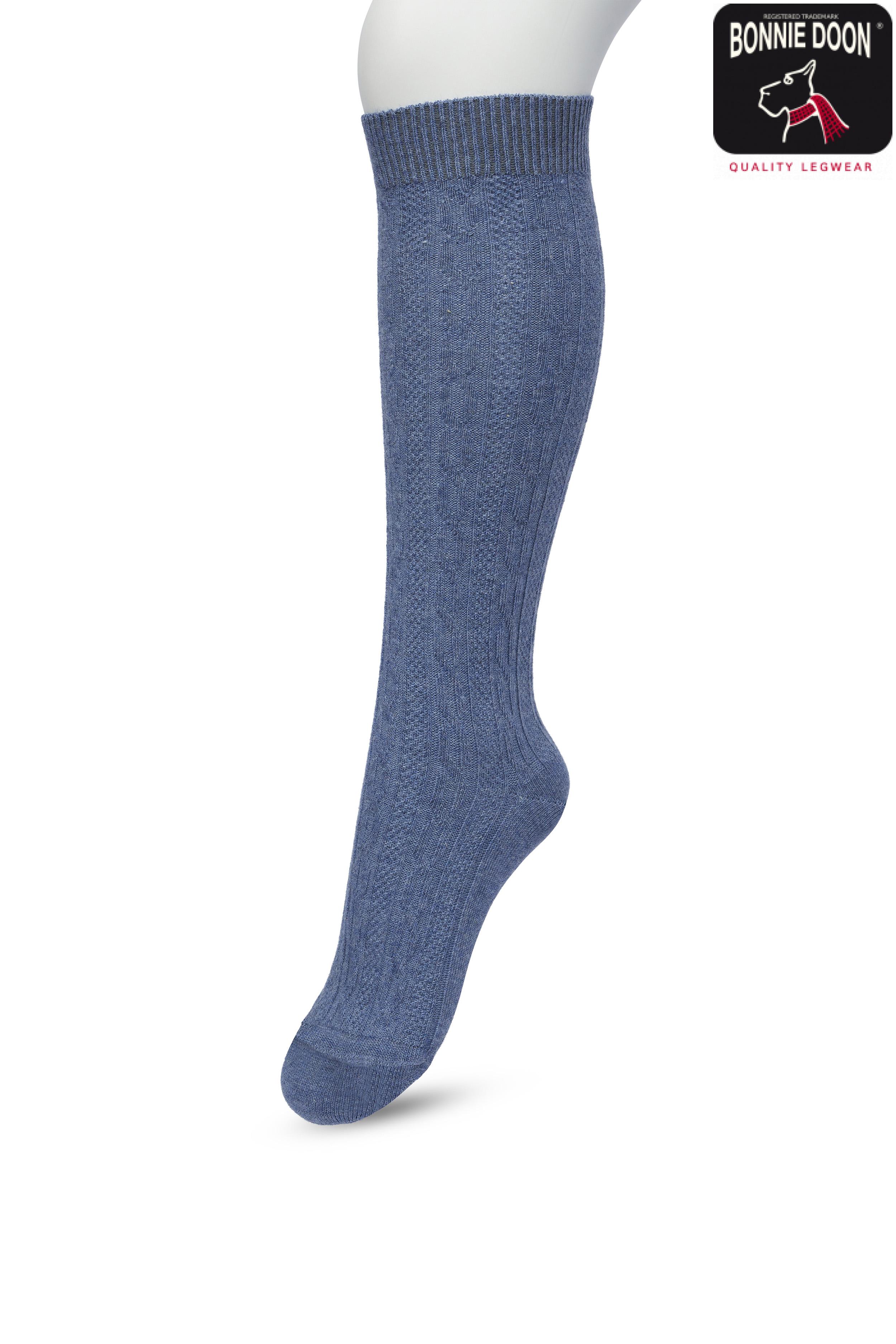 Classic Cable knee high Denim heather