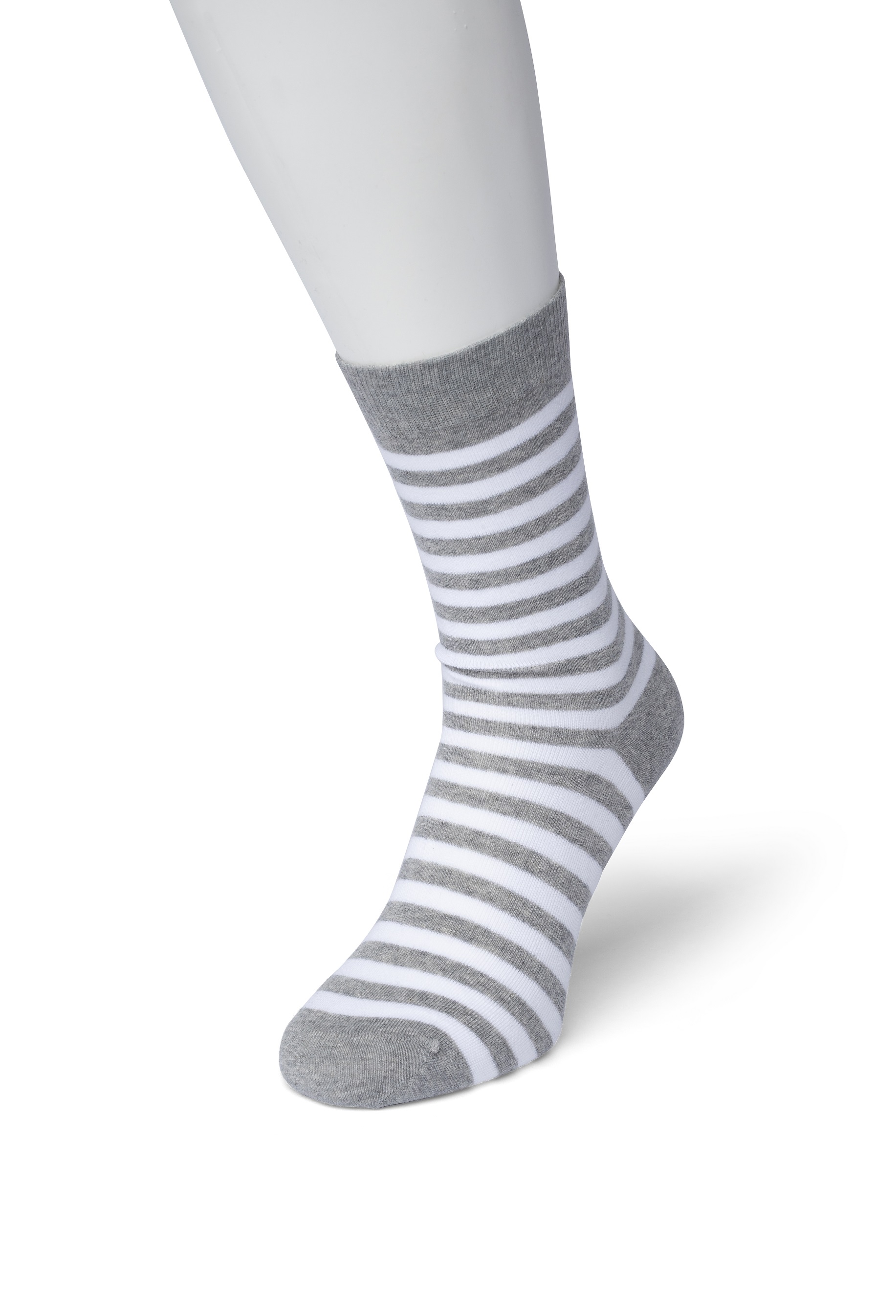 Basic Stripe Sock Light grey heather