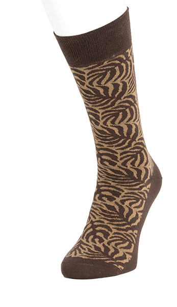 Botanical Leaf Sock Dark brown