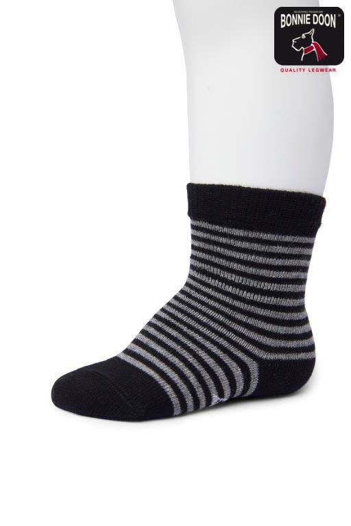 Basic Stripe sock Organic Black