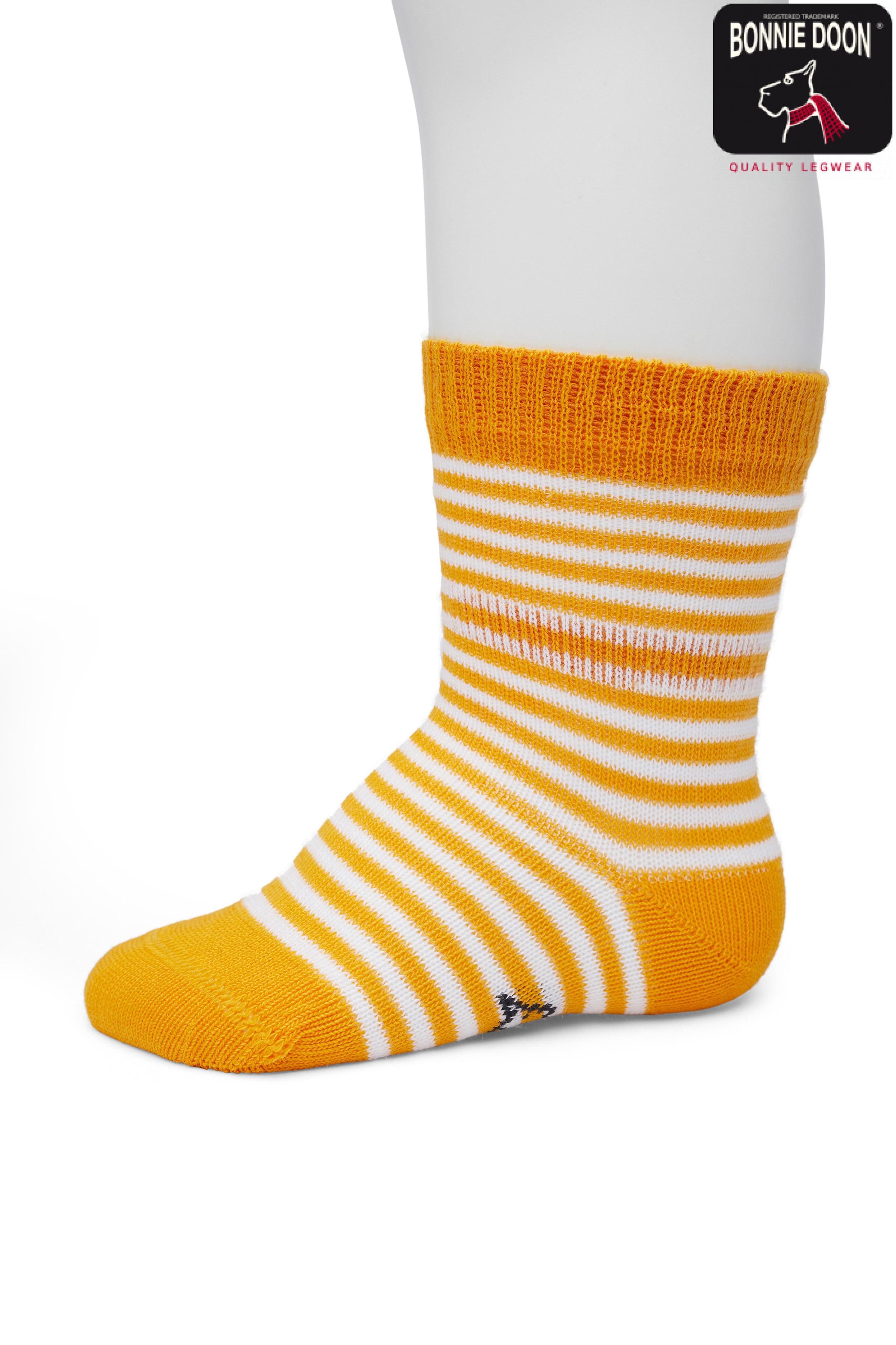 Basic Stripe sock Organic Flame orange