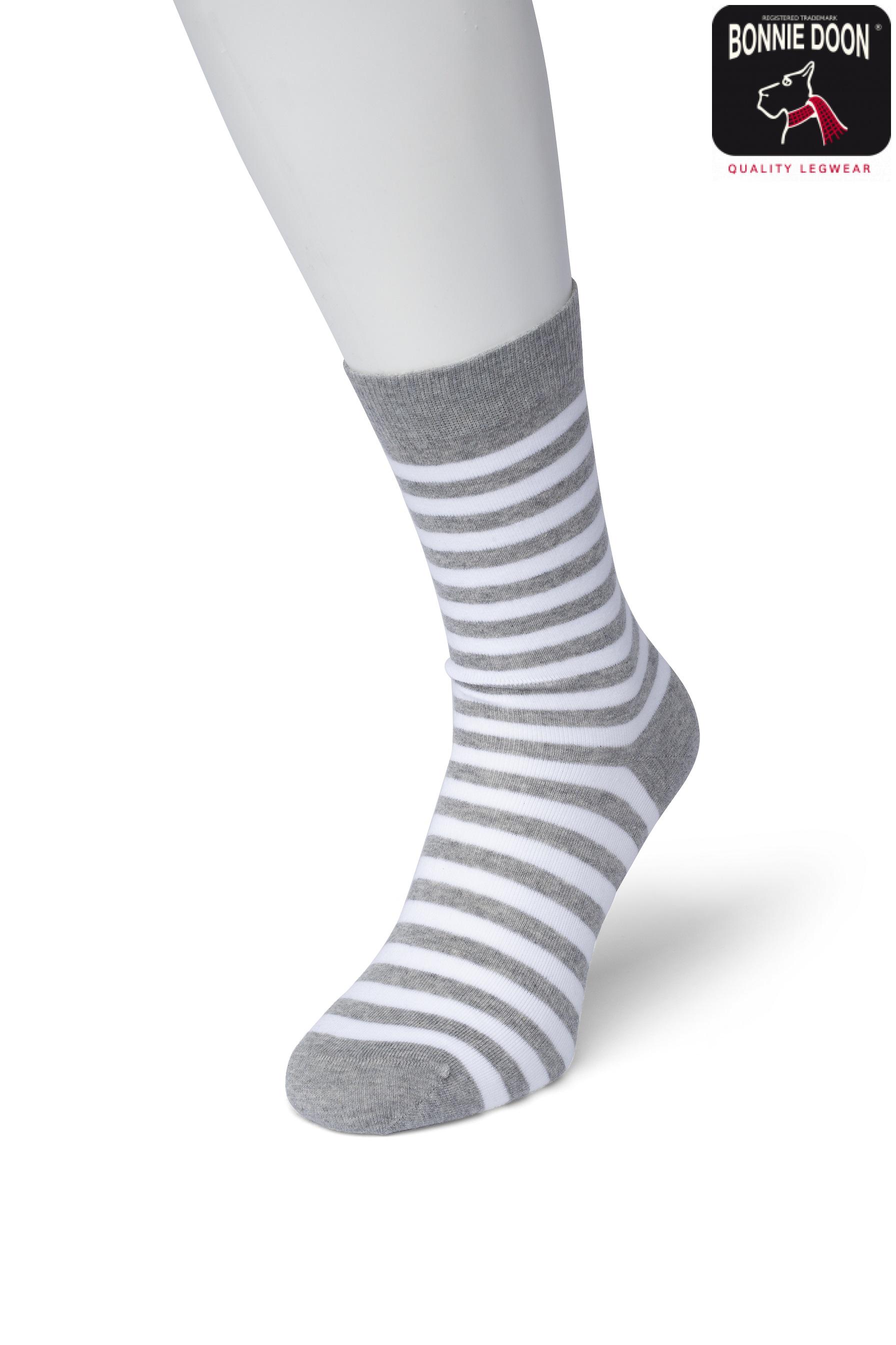 Basic Stripe Sock Light grey heather