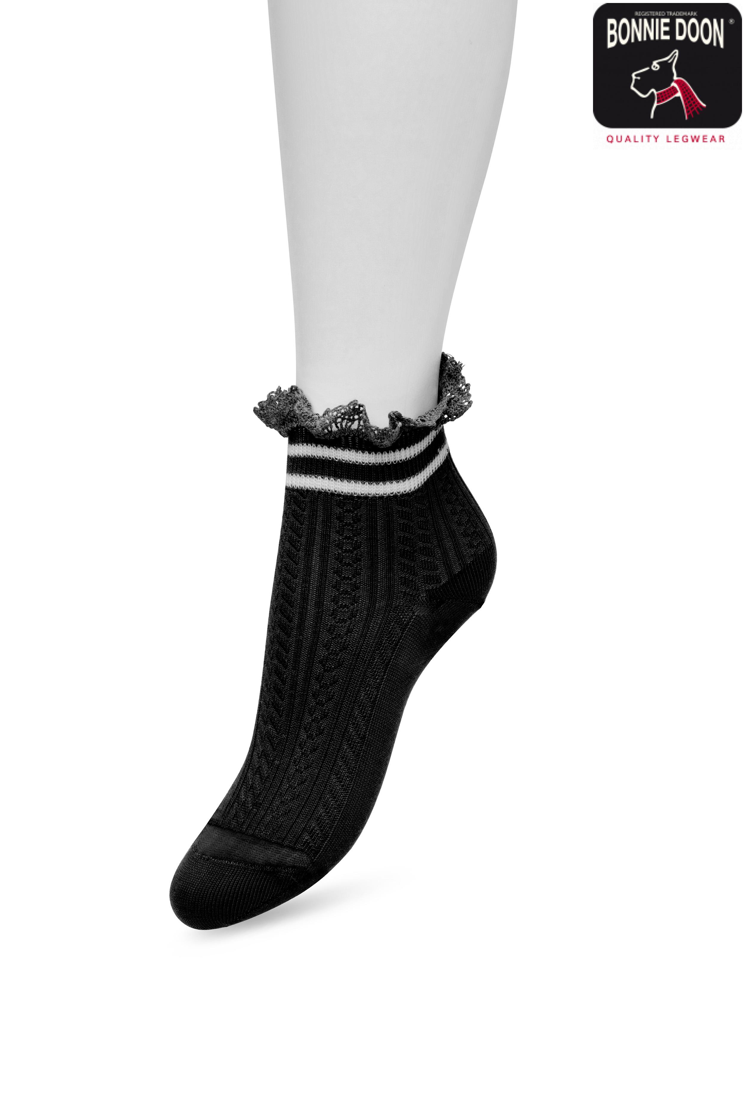 Sporty Lace Quarter sock Black | 36-42 | Black | BP221403.101.106