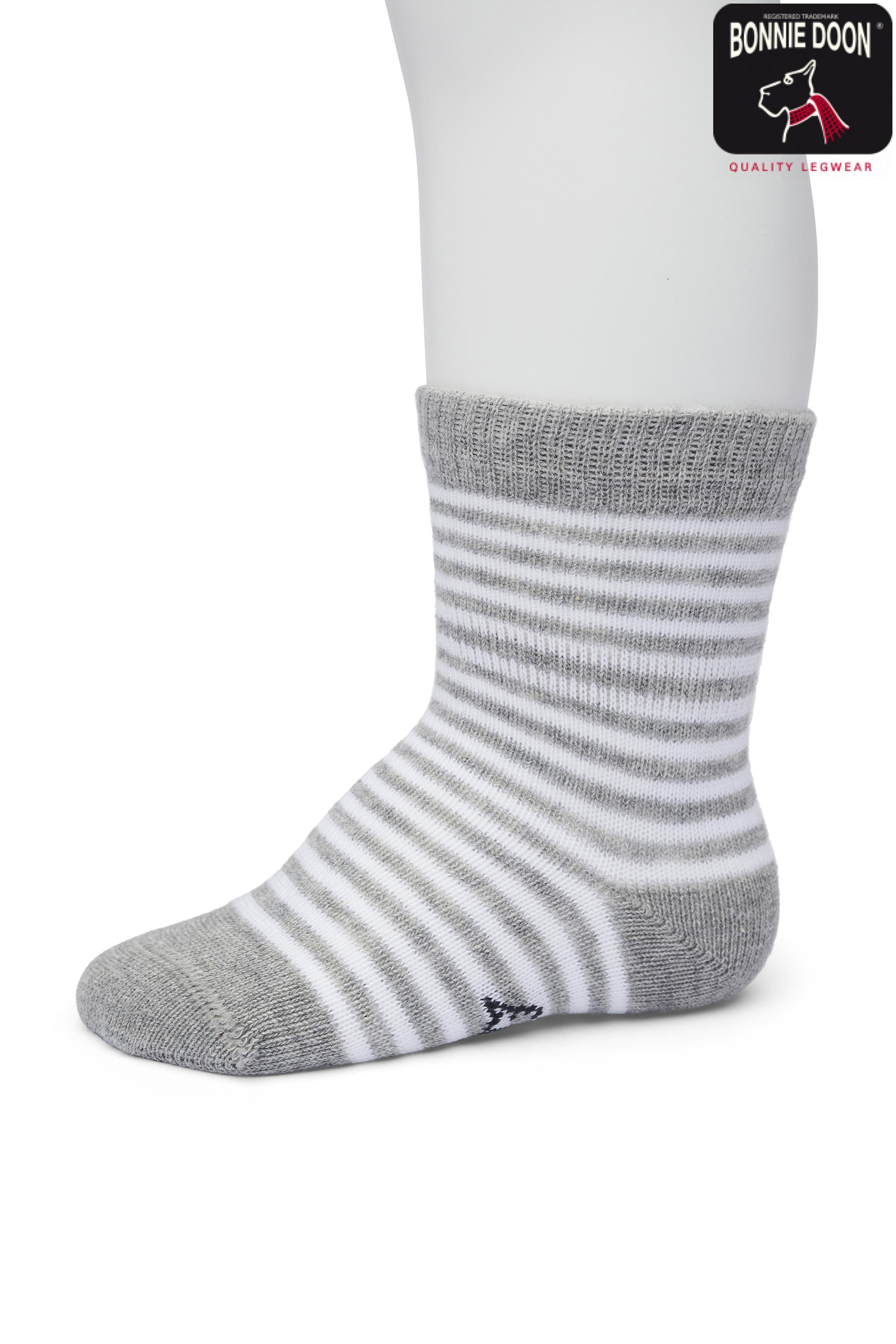 Basic Stripe sock Organic Light grey heather