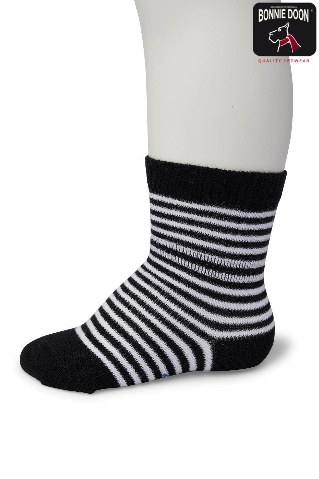Basic Stripe sock Organic Black white